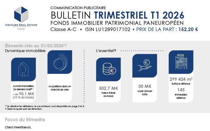 Venture REF I – Bulletin trimestriel classe A-C T1 2026 – FR